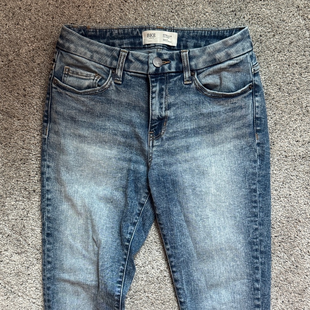 BKE Women's Classic Blue Skinny Jeans